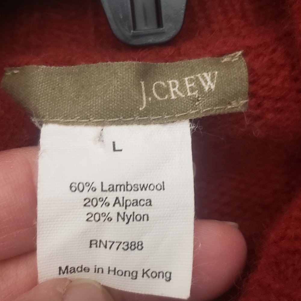 J. Crew Rust Red Button Up Split Turtle Neck Swea… - image 7